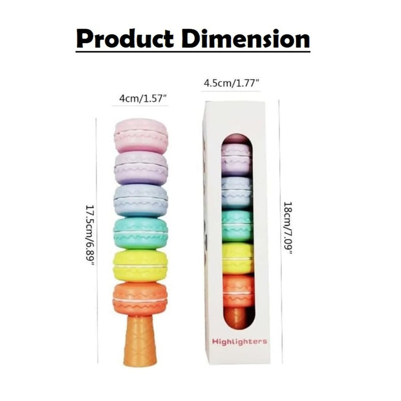 Cute Shape Ice-cream Macaron Highlighter Fine Grip Marker