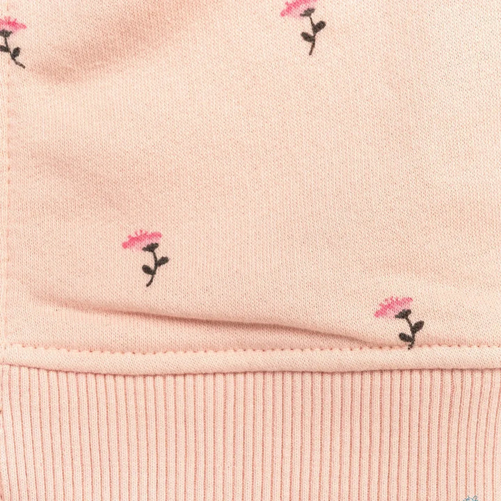 Beelittle Tiny Pink Flowers Cotton Hoodie
