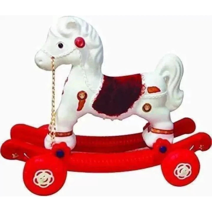 Ride-on Pony Horse 2 in 1 Rocker (Maroon/White)