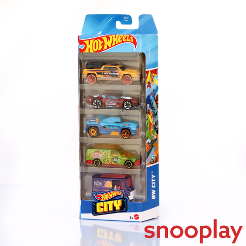 Hot Wheels Diecast City - Pack of 5 Cars (7 Years Till Grown Ups)