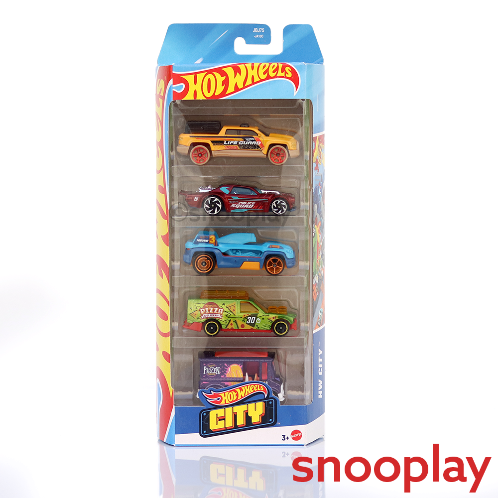 Hot Wheels Diecast City - Pack of 5 Cars (7 Years Till Grown Ups)