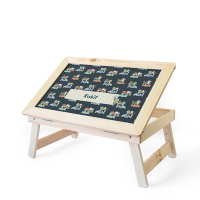 Personalised Wooden Foldable Desk with a Canvas Cotton Handle (COD Not Available)