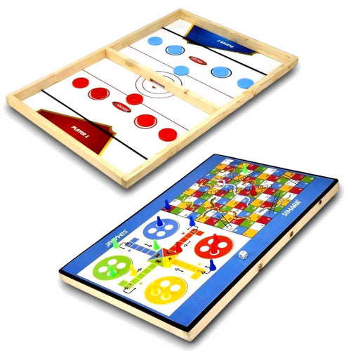 Simarr 3 in 1 String Hockey with Ludo & Snakes and Ladders