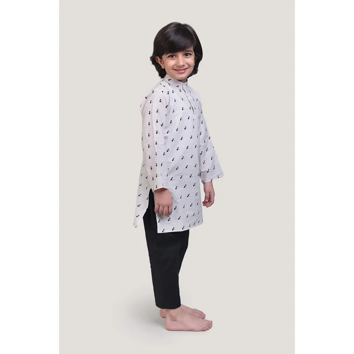 Story Tailor Bell The Cat - Boys Kurta Pajama Set | Beige