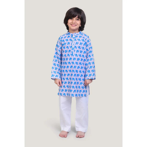 Story Tailor The Elephant & The Barking Dog- Boys Kurta Pajama Set