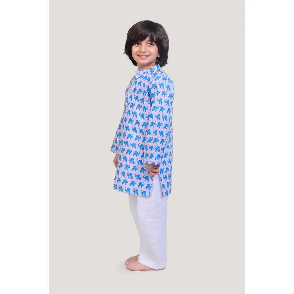 Story Tailor The Elephant & The Barking Dog- Boys Kurta Pajama Set