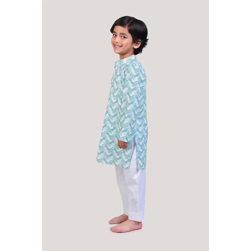 Story Tailor The Talkative Turtle- Boys Kurta Pajama Set (18-24 Months)