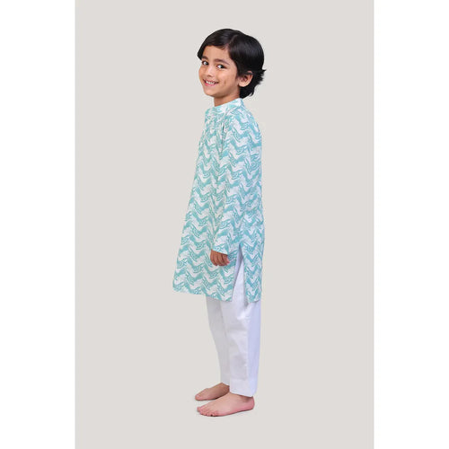 Story Tailor The Talkative Turtle- Boys Kurta Pajama Set (18-24 Months)