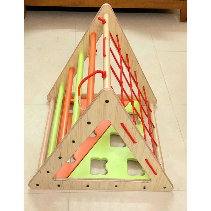WoodBee Toys Pikler Triangle Climbing Frame | Wooden Montessori Gross Motor Activity Toy | Indoor Climbing Gym for Kids