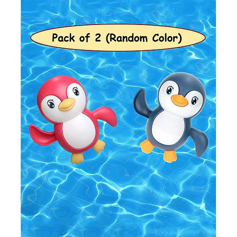 Swimming Penguin Wind Up Bath Toy - Pack Of 2 (Assorted Colours)