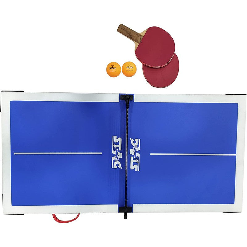 Super Mini Fun Table Tennis (T.T) Table for Indoor Play and Recreation | TT Rackets and Balls Included