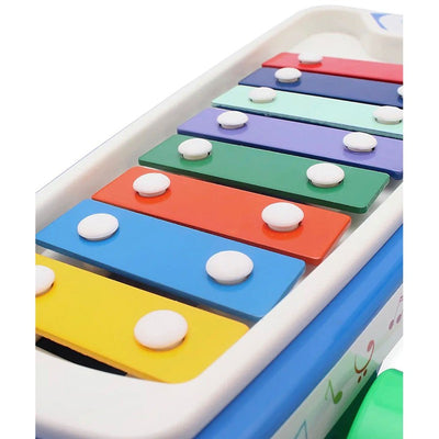 Kids Classic Xylophone with The Wheels for Easy Rotation and Moving and with Good Sticks to Play for Kids, Multicolor (Fun Xylophone)