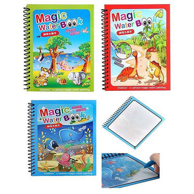 Drawing Magic Water Coloring Reusable Book Pack of 3 (Assorted Design)
