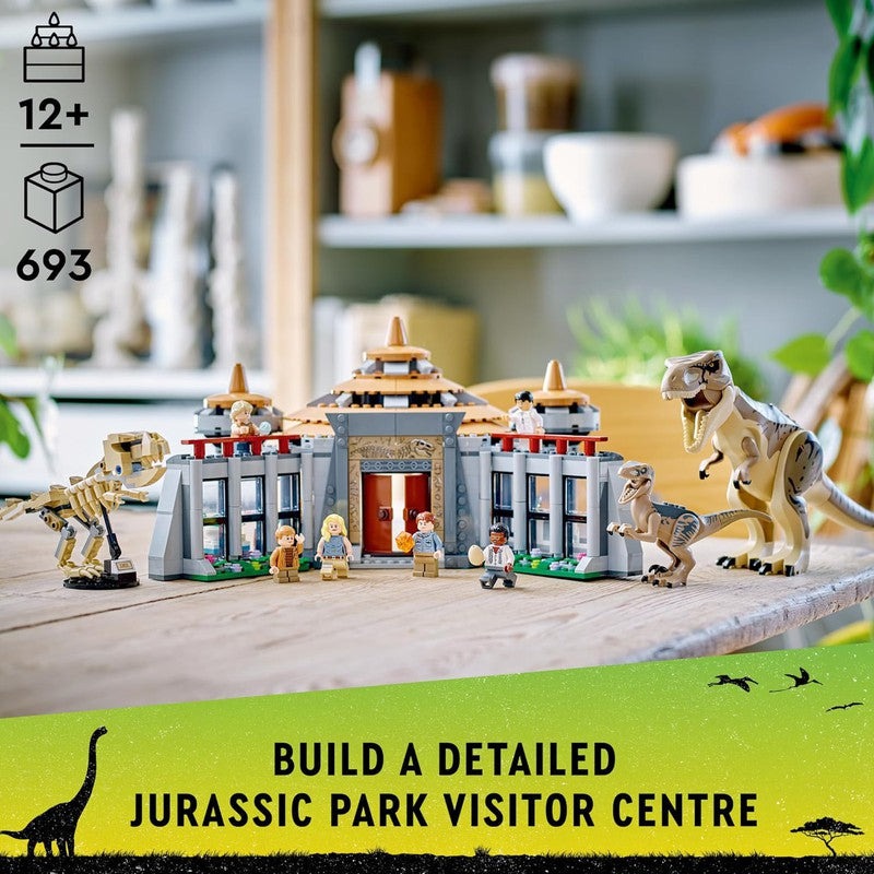 LEGO Jurassic Park Visitor Center: T. rex & Raptor Attack 76961 Buildable Dinosaur Toy Building Kit (693 Piece) -m (COD Not Available) -  (COD Not Available)