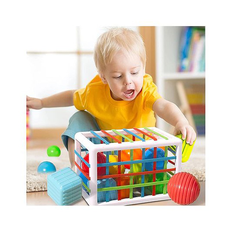 Shape Sorter Montessori Educational Toys for baby With 9 Blocks- Multicolor