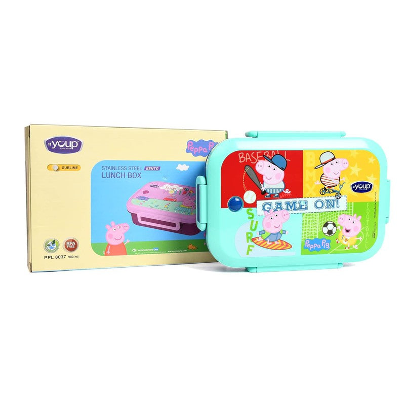 YOUP Stainless Steel Peppa Pig Bento Lunch Box With 3 Compartments SUBLIME - 900 ml