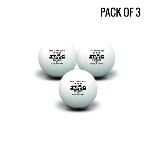 Stag Global 3 Star Supreme Table Tennis Balls | IITF Approved | Pack of 3 (9 Years till Grown Ups)