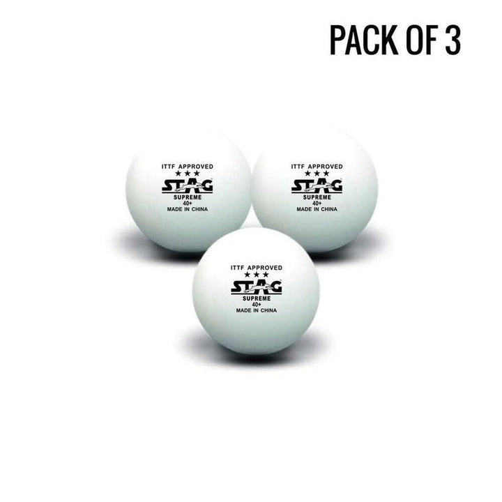 Stag Global 3 Star Supreme Table Tennis Balls | IITF Approved | Pack of 3 (9 Years till Grown Ups)