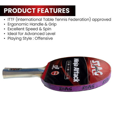 Ninja Attack Table Tennis Racquet