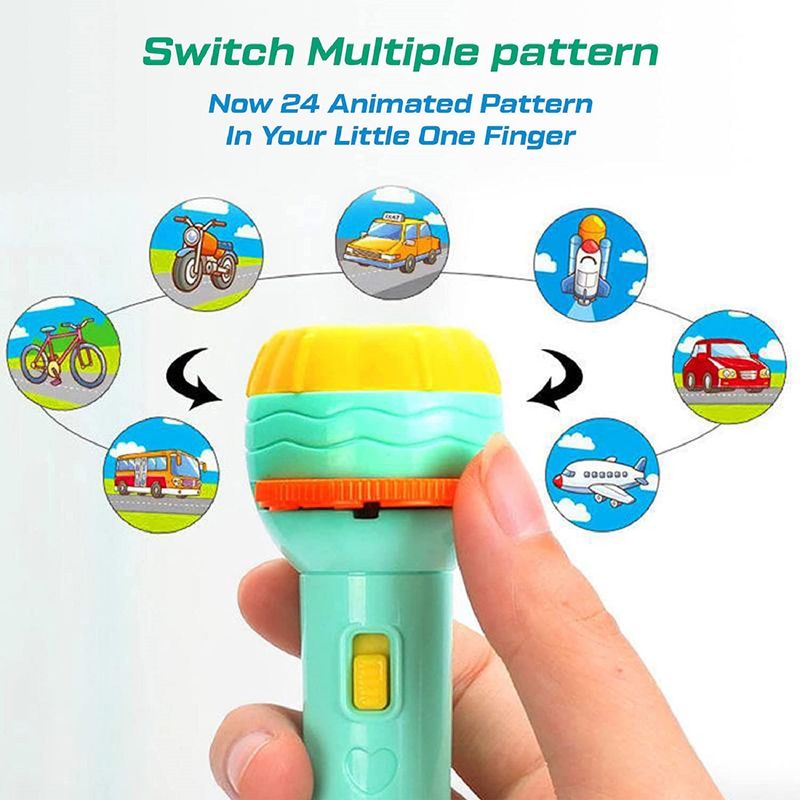 Mini Projector Flashlight torch Educational Toy with 3 Reels 24 Pattern