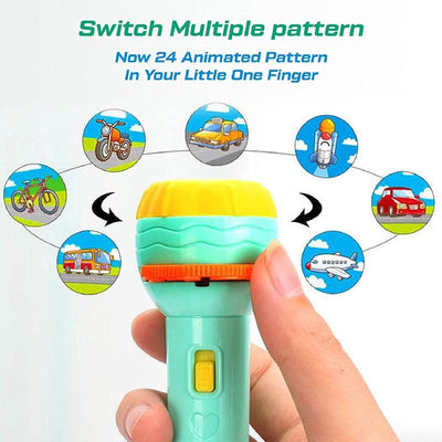 Mini Projector Flashlight torch Educational Toy with 3 Reels 24 Pattern