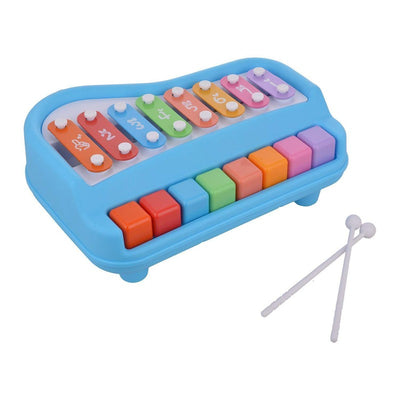Big Size Musical Multi Keys Xylophone and Piano, Non Toxic, Non-Battery for Kids & Toddlers, Plastic (8 Keys Blue)