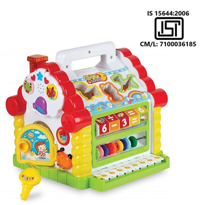 Colorful and Attractive Funny Cottage Shape Sorter Activity Cube Learning & Educational Infant Baby Toys - Multicolor