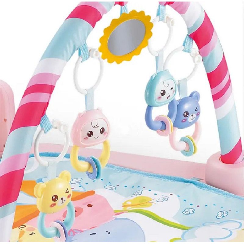 5 in 1 Musical Baby Play Gym Mat Piano Fitness Rack with Baby Rattle For kids