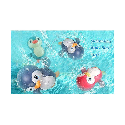 Swimming Penguin Wind Up Bath Toy - Pack Of 4 (Assorted Colour)