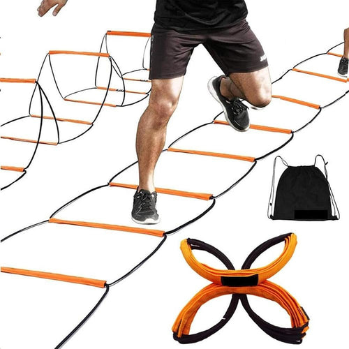 Hop N Play 4 Rung Agility Training Ladder | Foldable, Instant Set up & Tangle Free (6 Years till Grown Ups)