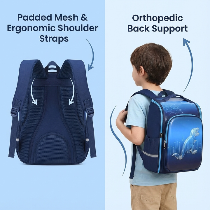 FunBlast Orthopedic Dinosaur Design School Backpack