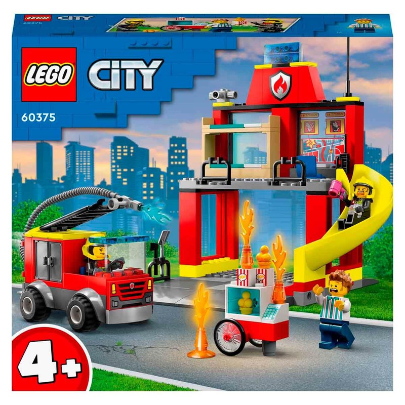 LEGO City Fire Station&Fire Engine 60375 Building Toy Set (153 Pcs)