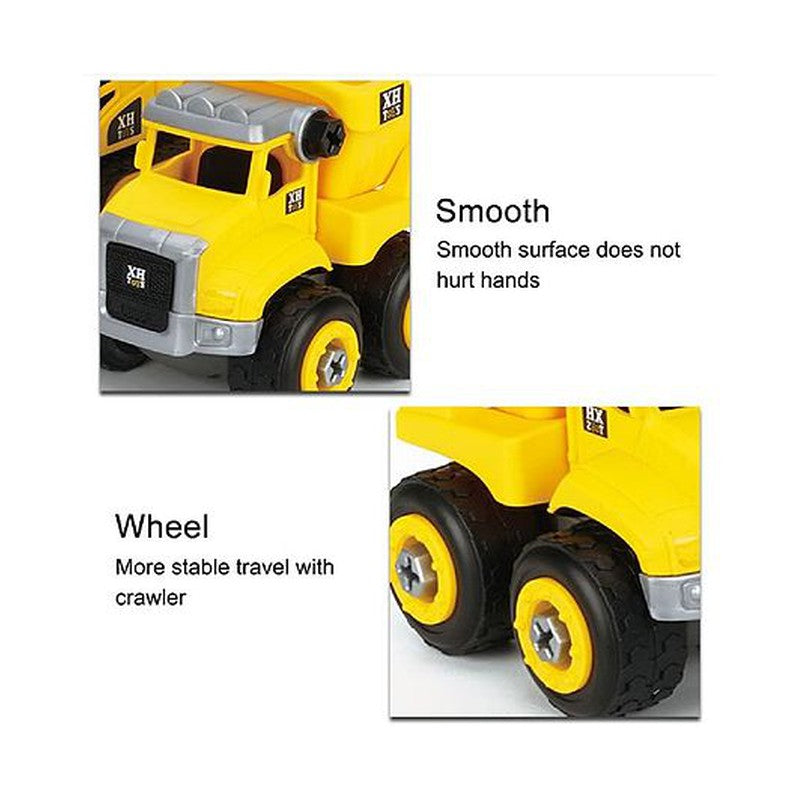 DIY Activity Construction Vehicle Construction Toys Trucks Play Set of 2 Vehicles and 5 Accessories - Yellow