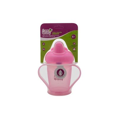 Light Pink Twin Handle Hard Spout Sippy Cup. Leak-Proof, BPA FREE, Easy Grip. 180 ML / 6 Oz