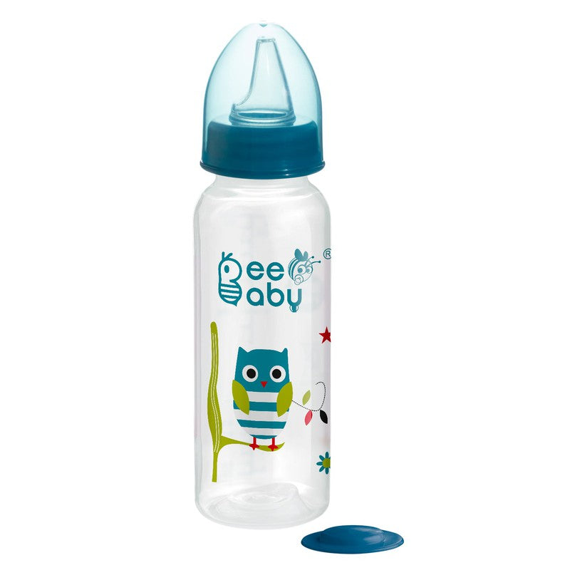 2 in 1 Advance+ Baby Feeding Bottle To Sippy Bottle with Anti-Colic Silicone Nipple & Silicone Sippy Spout. 100% BPA FREE. - 250 ML / 8 Oz. Blue