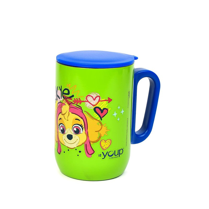 YOUP Stainless Steel Green Color Paw Patrol Skye Kids Insulated Mug with Cap SORSO-PWM - 320 ml