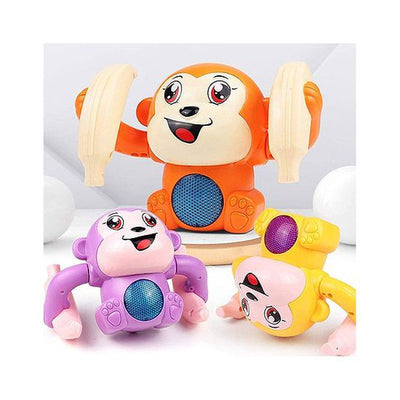 Dancing and Spinning Monkey Toy With Light And Music (Assorted Color)