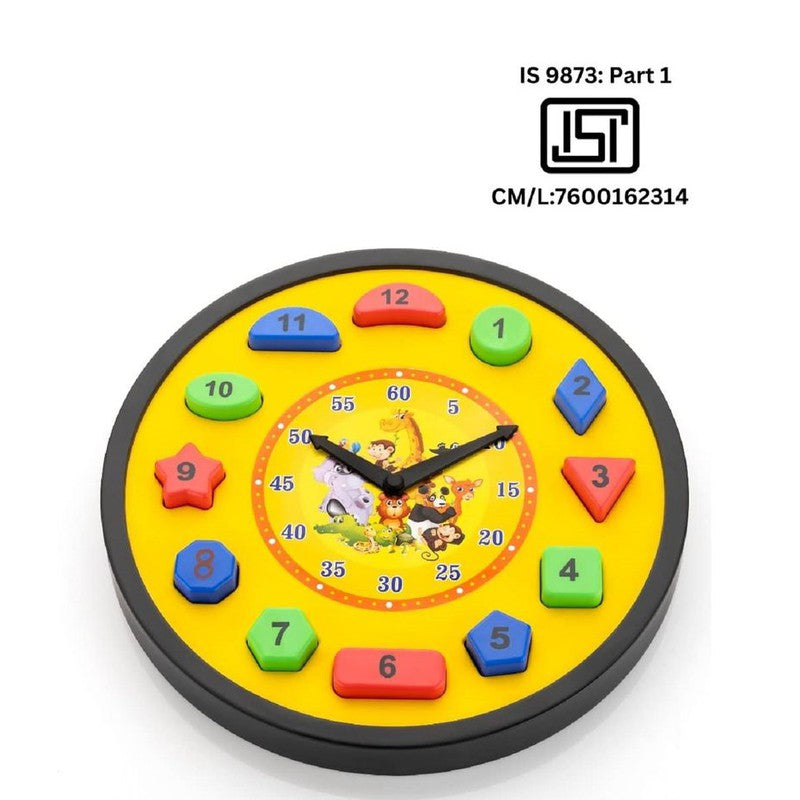 Early Educational Shape Sorter Clock toy with 12 Blocks - Multicolor