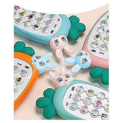 Smart Musical Sound Cordless Feature Intelligent Light Mobile Phone Toy With Upper Side Soft Silicone Rattle- (Assorted Colour)