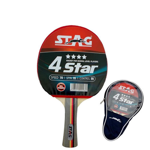 Stag Global 4 Star Table Tennis Racquet (9 Years till Grown Ups) | Multicolor