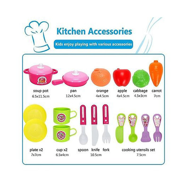 Kitchen Cooking Set With Carry Case Pack Of 25 - Multicolour