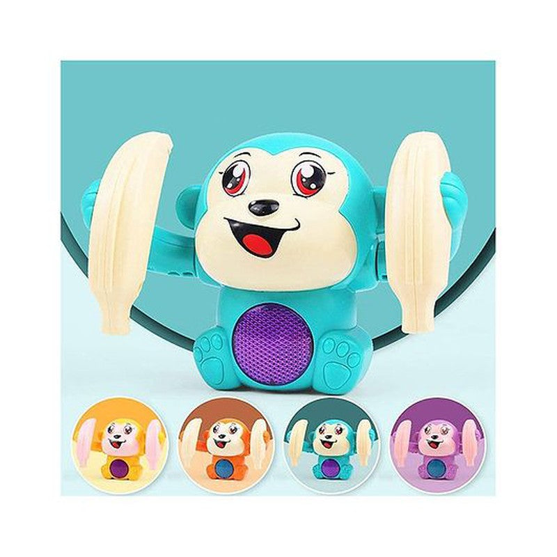 Dancing and Spinning Monkey Toy With Light And Music (Assorted Color)