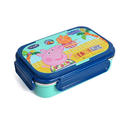 YOUP CANDY-850 ml Stainless Steel Insulated Peppa Pig Lunch Box with Fork & Spoon