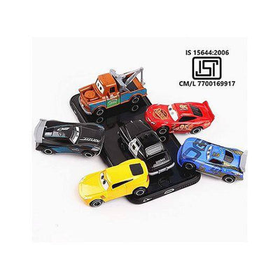 Mini Metal Free Wheel Die Cast Car For Kids Pack Of 6 - Multicolor