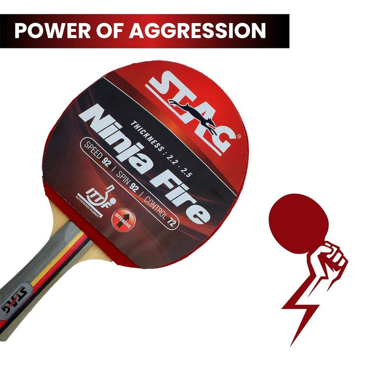 Advanced ITTF Approved Rubber Ninja Fire Table Tennis Racquet