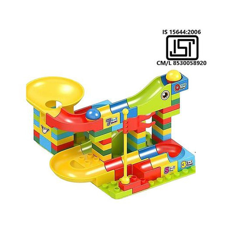 Marble Run Race Track Building Blocks and Brick Educational Toy For Kids Pack of 88 Pieces - (Assorted Colour)