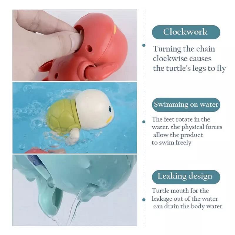 Swimming Penguin and Turtle Wind Up Bath Toy - Pack of 2