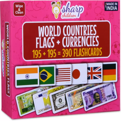 Country Flag Flash Cards For Kids, Countries Capitals, and Flags of the World