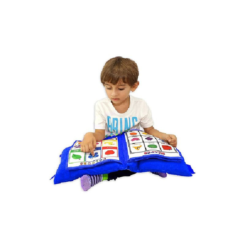 Kids Learning Pillow Cum Cushion Book Educational Toys - Blue