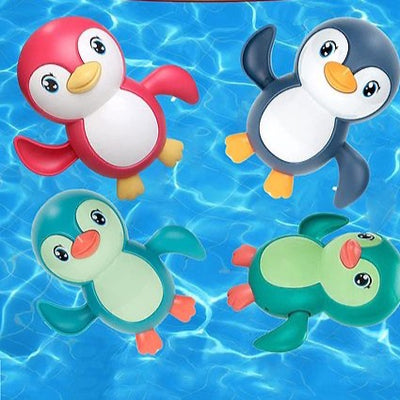 Swimming Penguin Wind Up Bath Toy - Pack Of 4 (Assorted Colour)